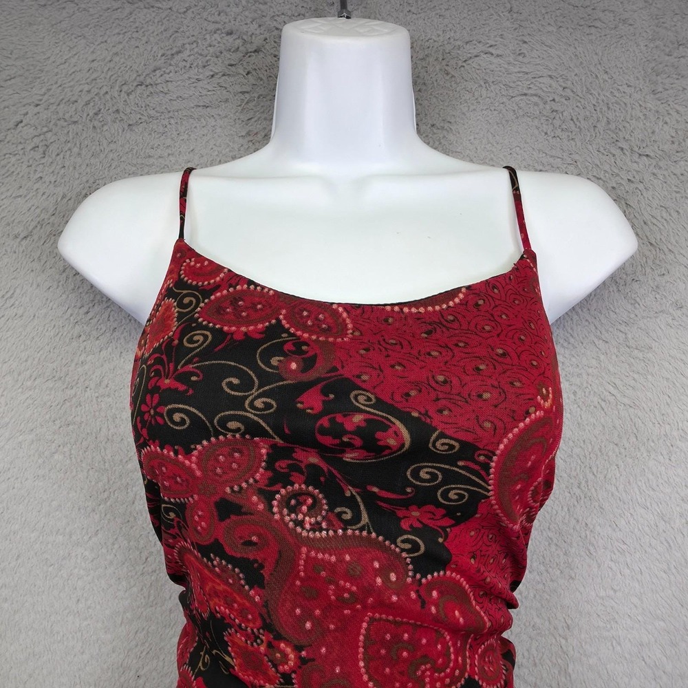 Y2K Vintage Rampage Dress Women M Red Black Asymmetrical Whimsigoth Fairy Floral - Picture 11 of 16